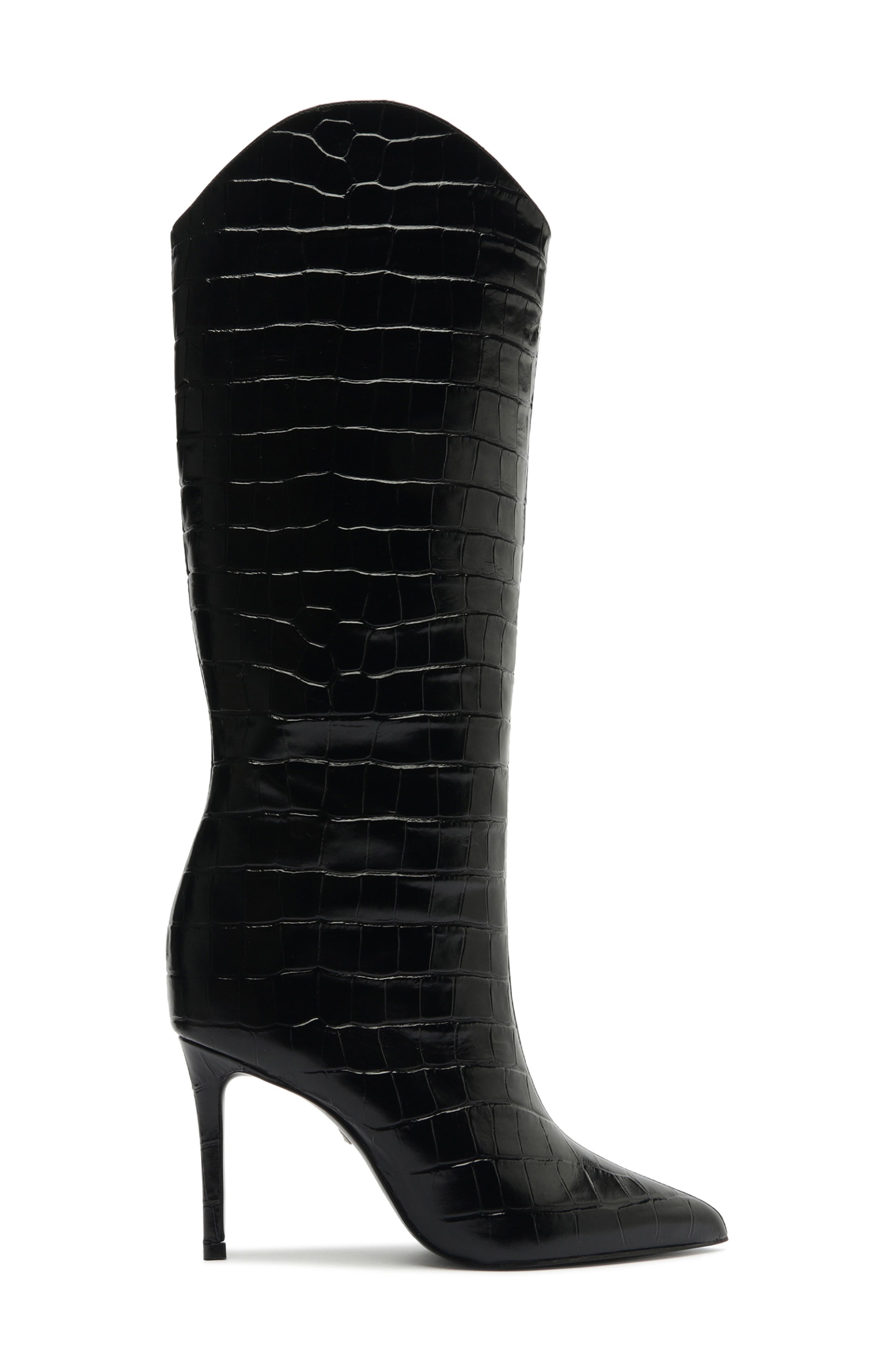 Schutz Maryana Pointed Toe Boot, Alternate, color, Black