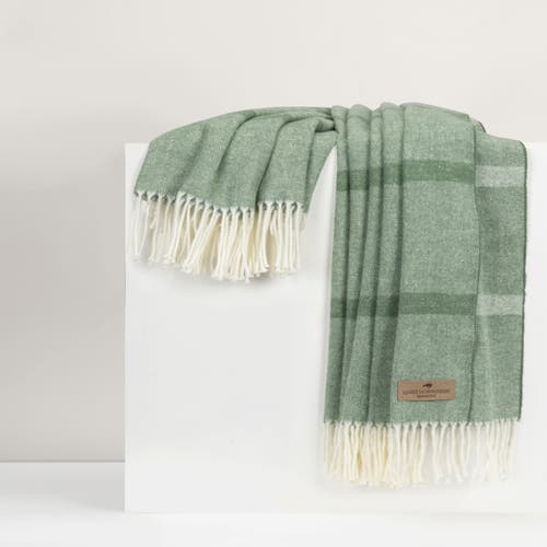 Lands Downunder Montauk Stripe Herringbone Throw In Green