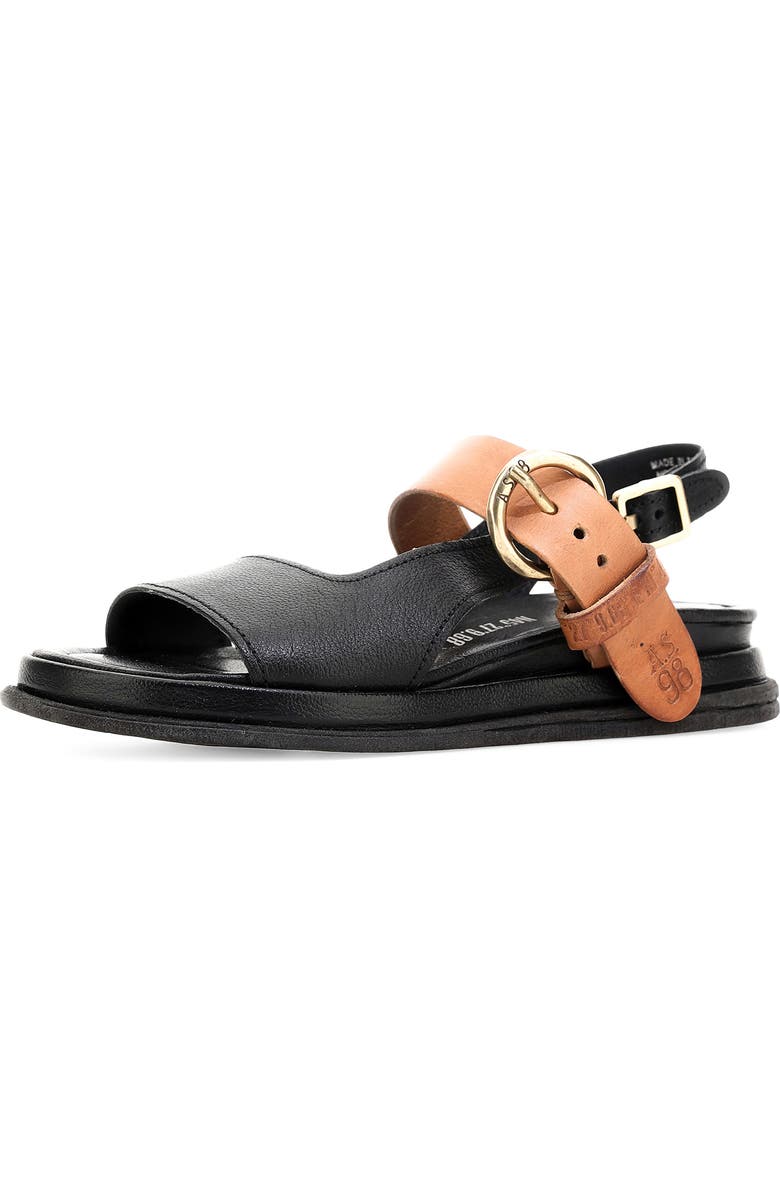 A.S.98 Seger Quarter Strap Sandal, Main, color, Black