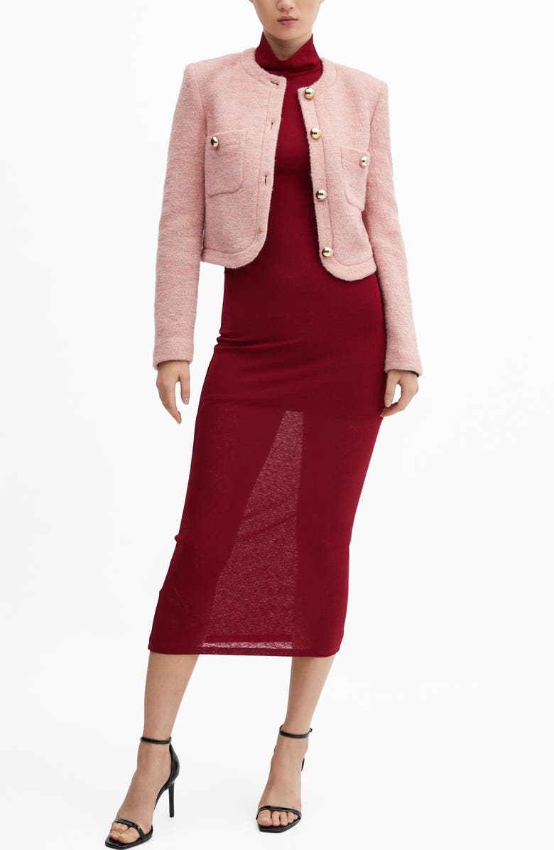 MANGO Turtleneck Sleeveless Midi Dress, Alternate, color,