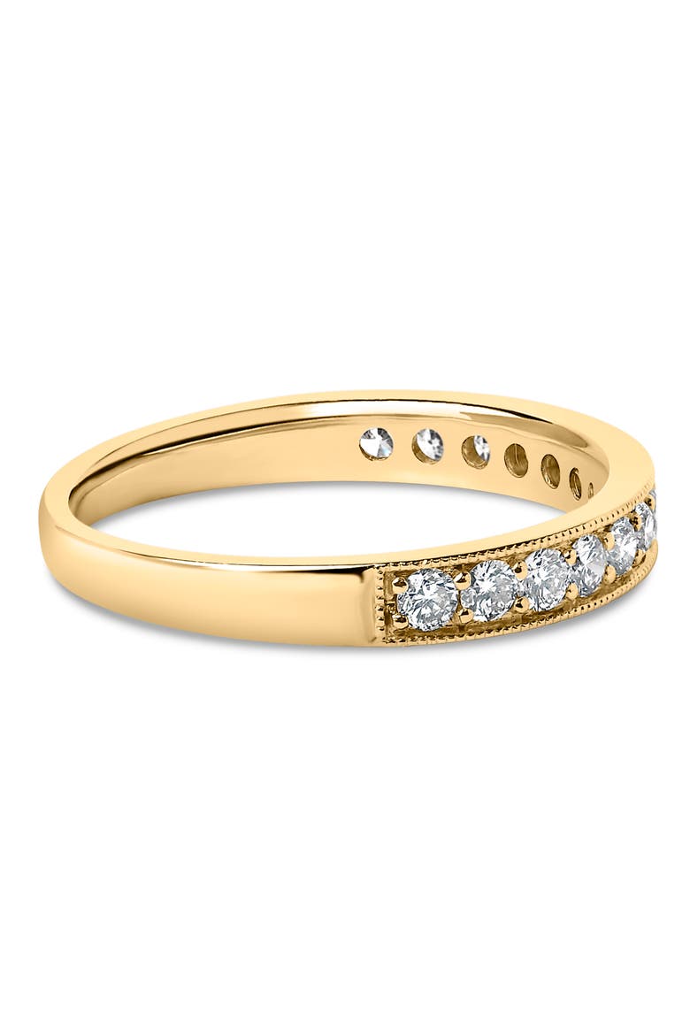 14K Gold 1/2 Cttw Round Diamond Milgrain Wedding Band, Alternate, color, Yellow