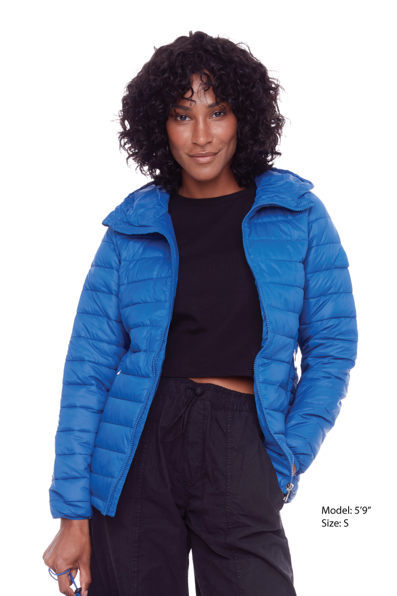 YOHO LADIES - Vegan Down Lightweight Packable Puffer Jacket & Bag, Alternate, color, COBALT