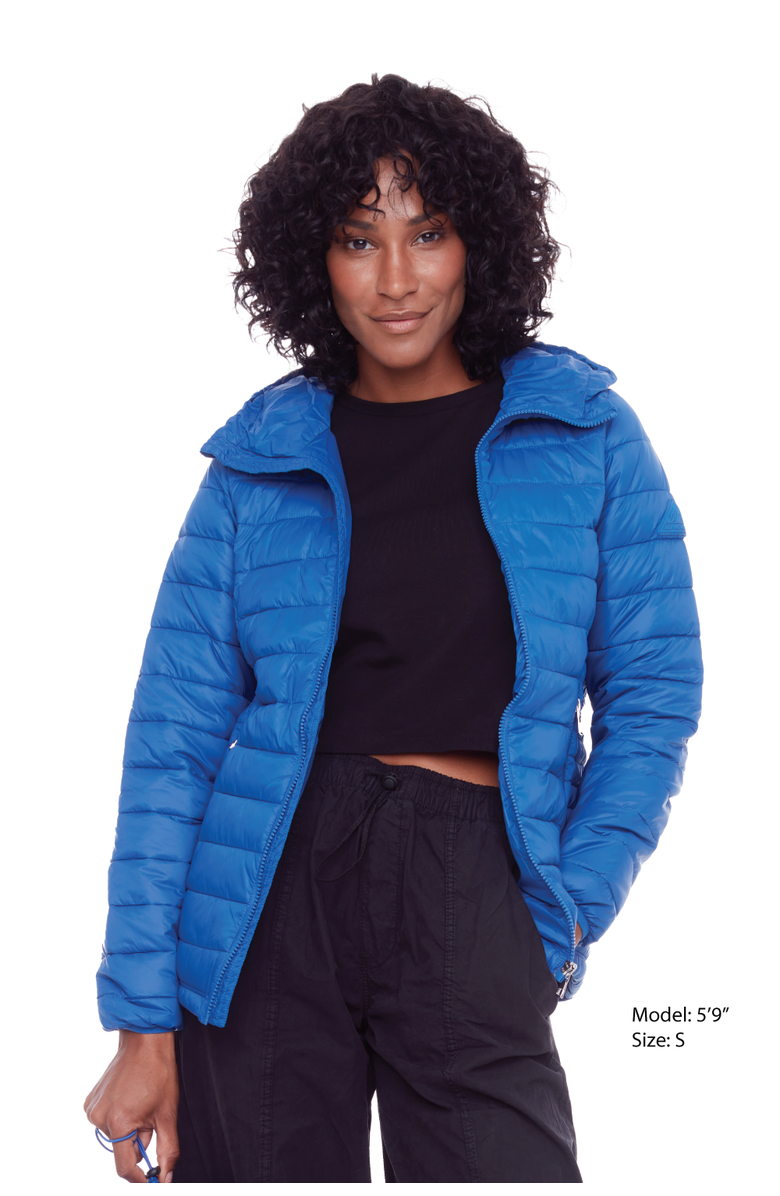 Alpine North YOHO LADIES - Vegan Down Lightweight Packable Puffer Jacket & Bag, Alternate, color, Cobalt
