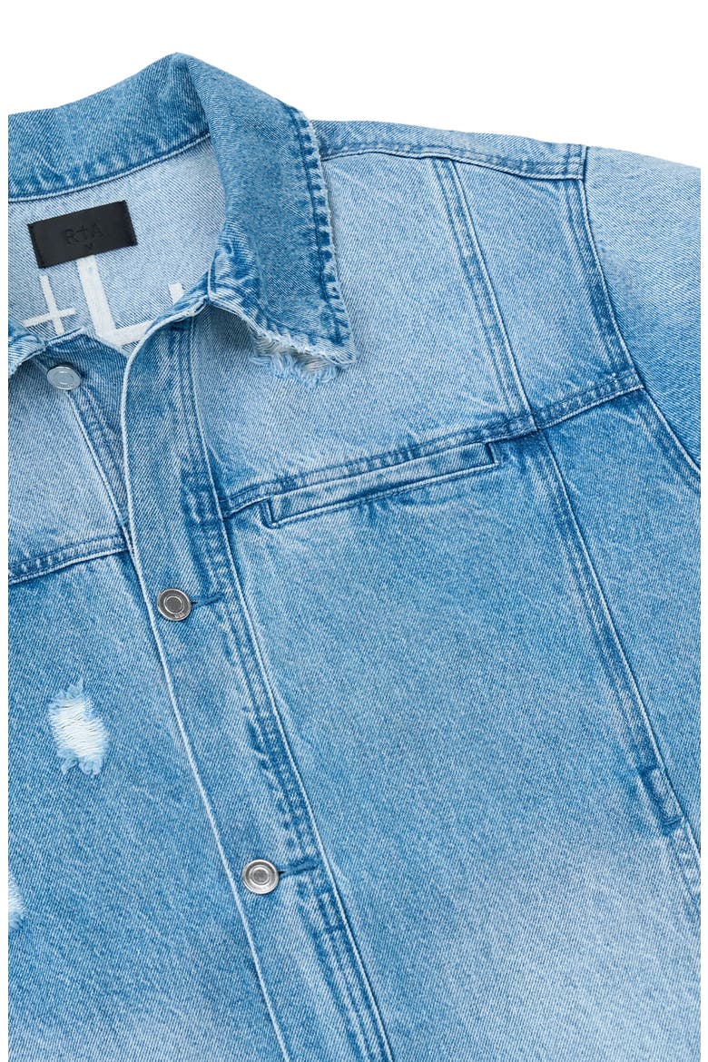 Valentiano Boxy Denim Jacket, Alternate, color, GLACIER BLUE