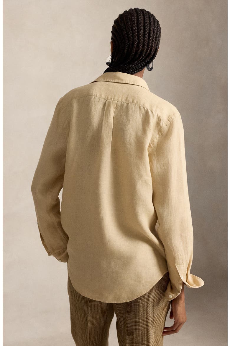 Classic Fit Linen Button-Up Shirt, Alternate, color, DUNE TAN