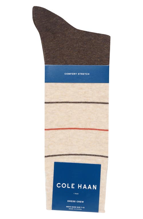 Cole Haan Stripe Dress Socks In Brown