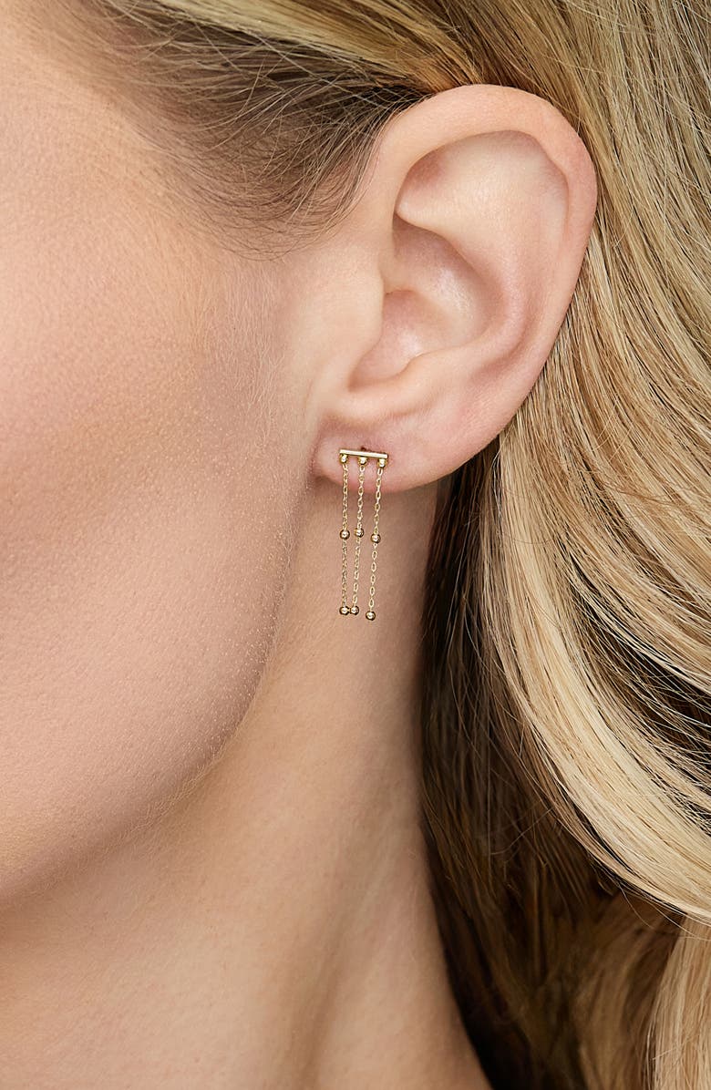 Bony Levy 14K Yellow Gold Beaded Chain Drop Earrings, Alternate, color, 14K Yellow Gold