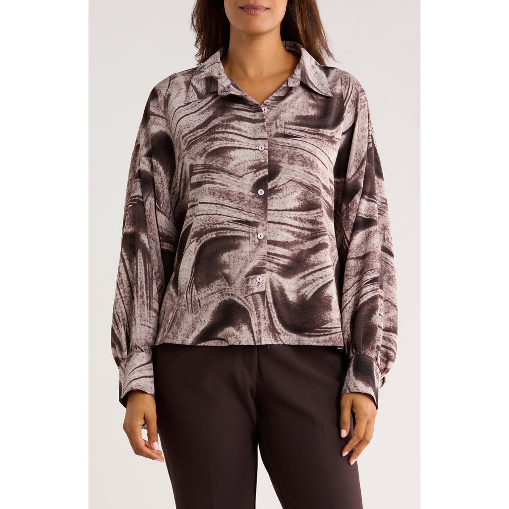 Patrizia Luca Cocoon Button-up Shirt In Brown