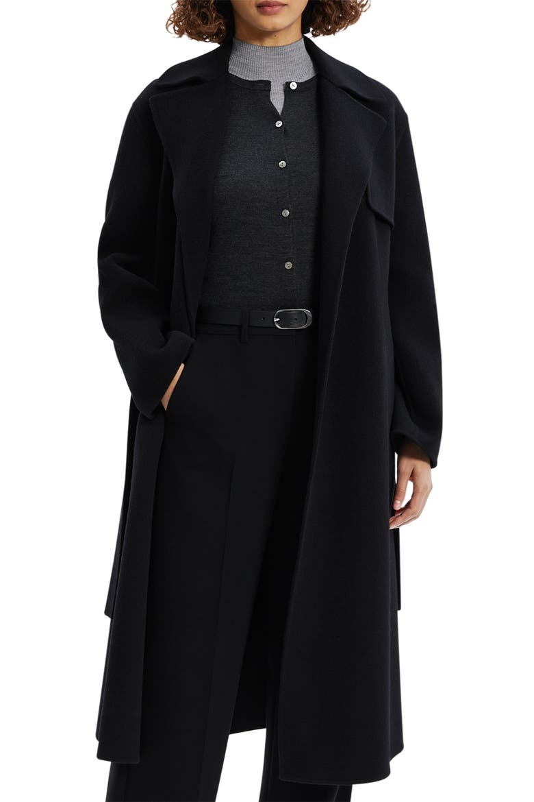 Wool Blend Trench Coat, Main, color, BLACK