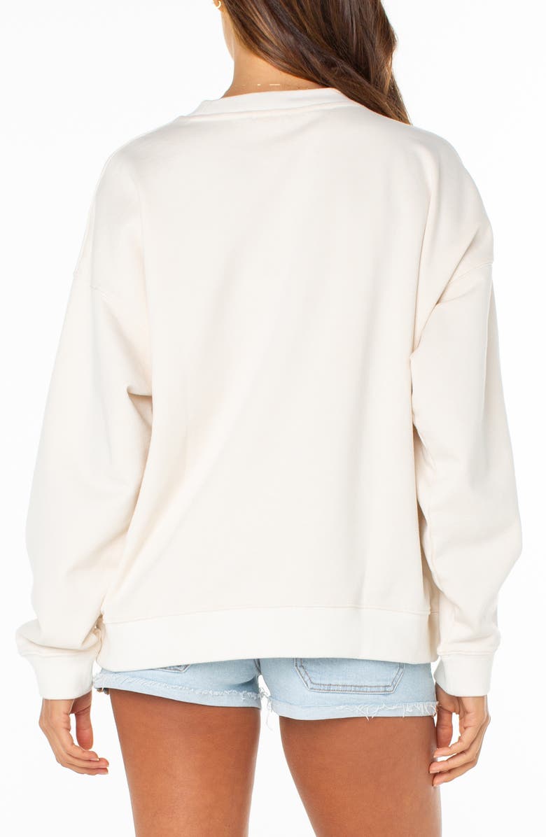 Roxy Lineup Oversize Fleece Graphic Sweatshirt, Alternate, color, Dew