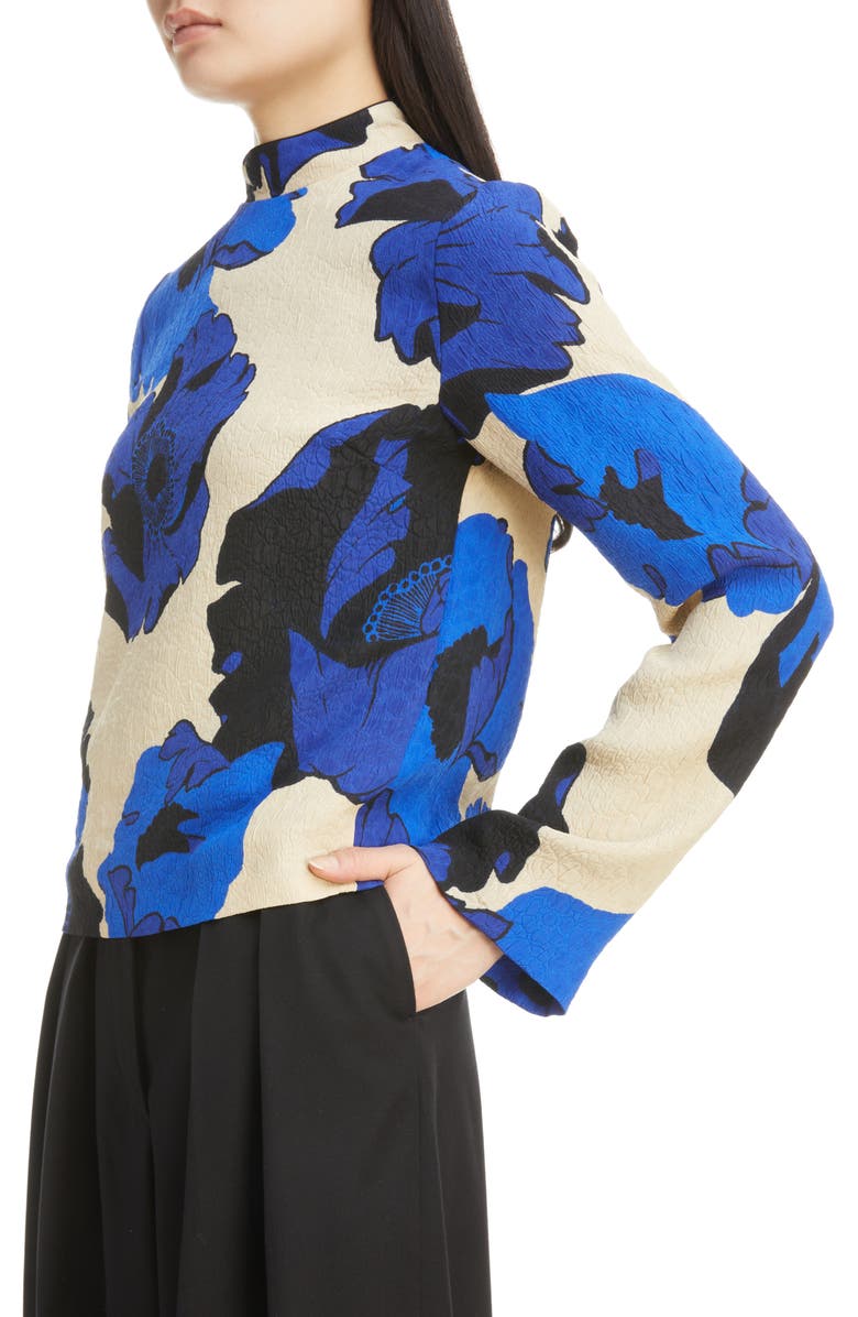 Dries Van Noten Capi Floral Print Mock Neck Blouse, Alternate, color,
