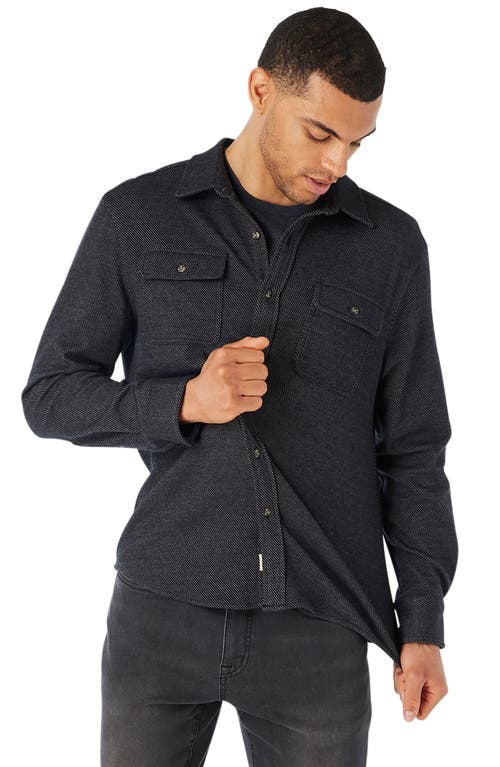 Fair Harbor Dunewood Stretch Flannel Button-up Shirt In Black