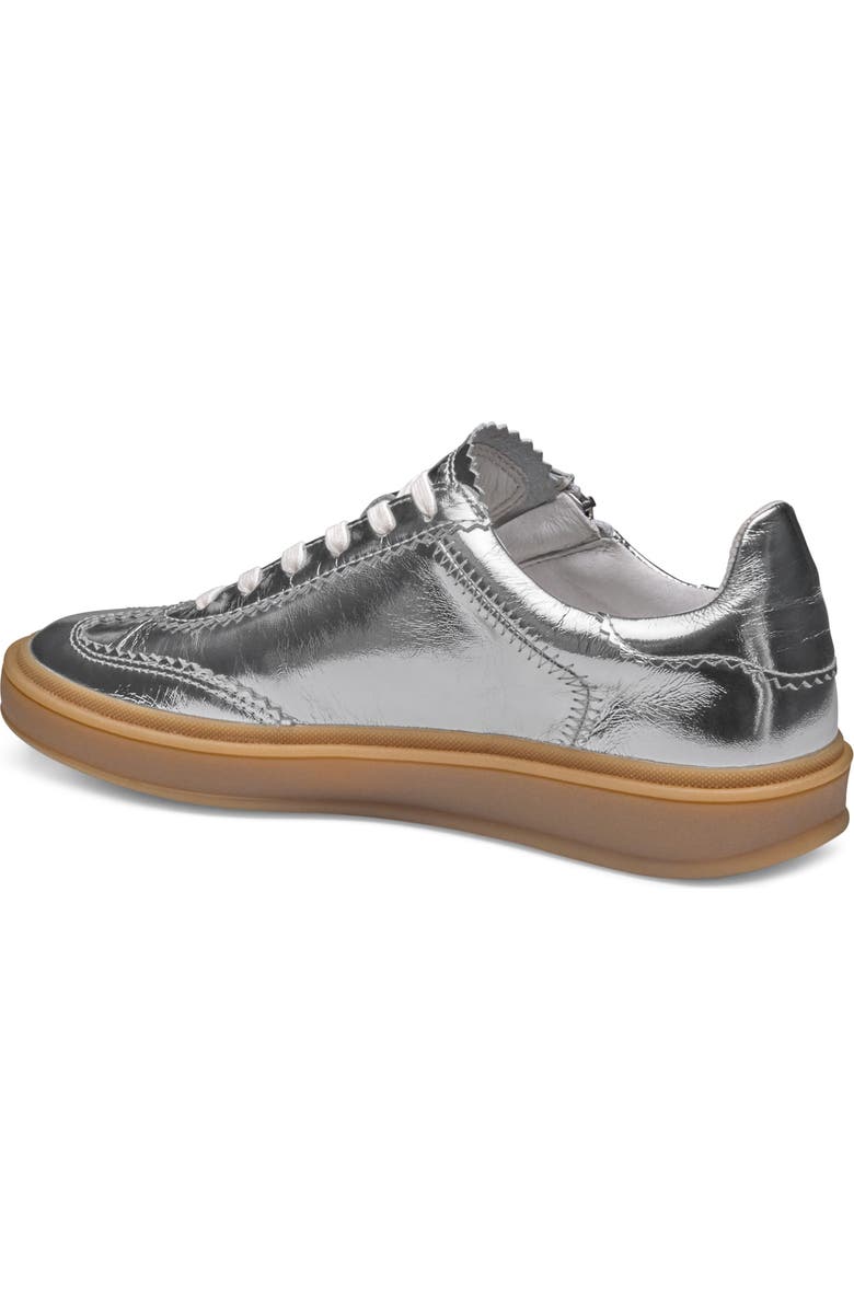 Johnston & Murphy Ashley Side Zip Sneaker, Alternate, color, Silver Metallic Sheepskin