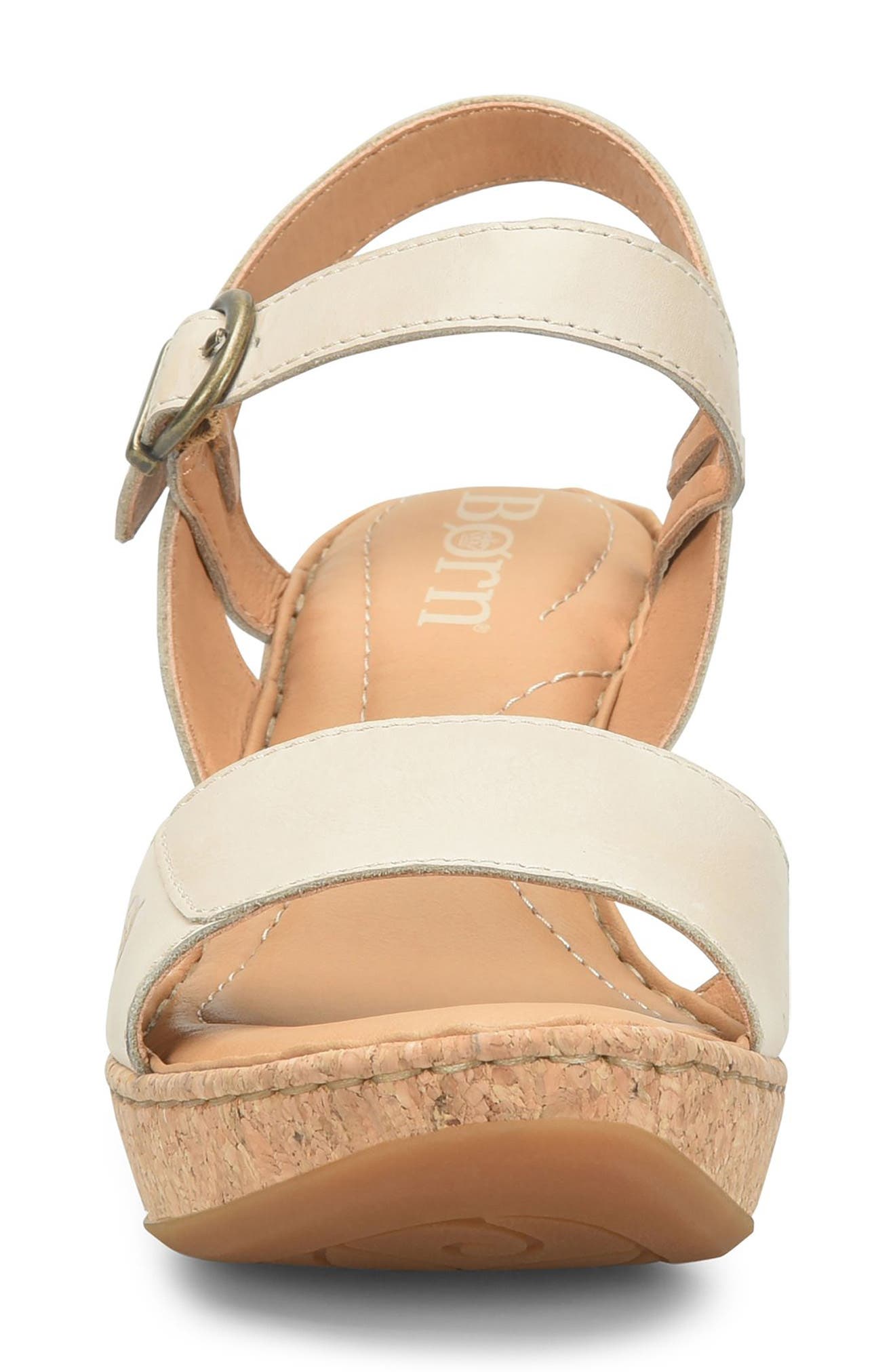 Børn Janine Platform Wedge Sandal, Alternate, color, Cream Leather