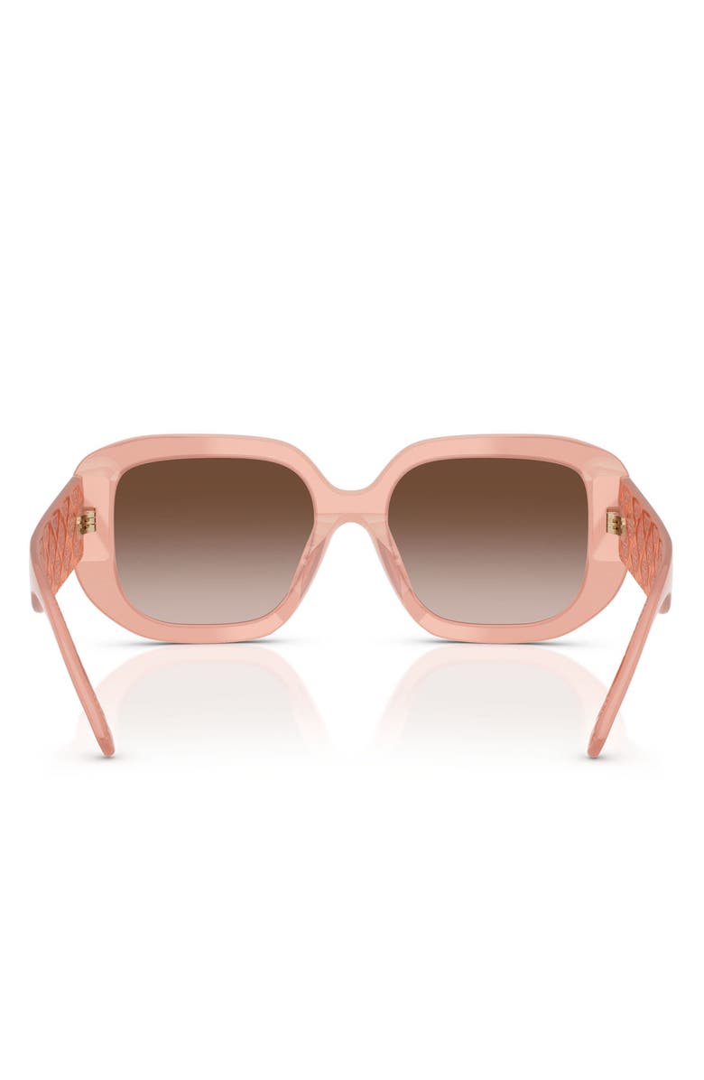 Tory Burch 54mm Irregular Sunglasses, Alternate, color, Milky Wine Pink / Brown