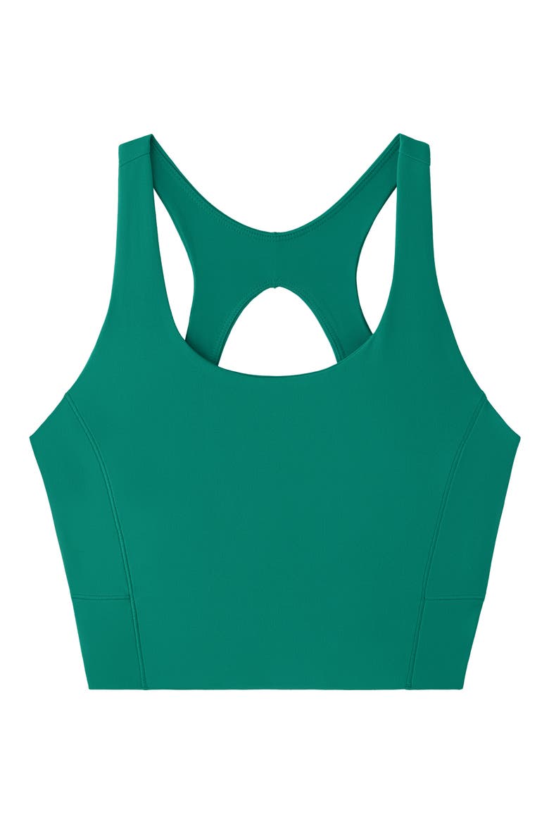 Revive Scoop Longline Bra, Alternate, color, EMERALD GREEN