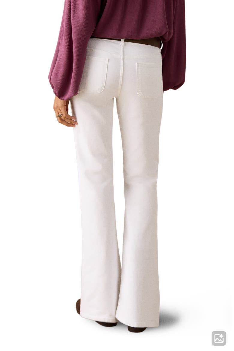 Studded Patch Pocket Flare Jeans, Alternate, color, OFF WHITE