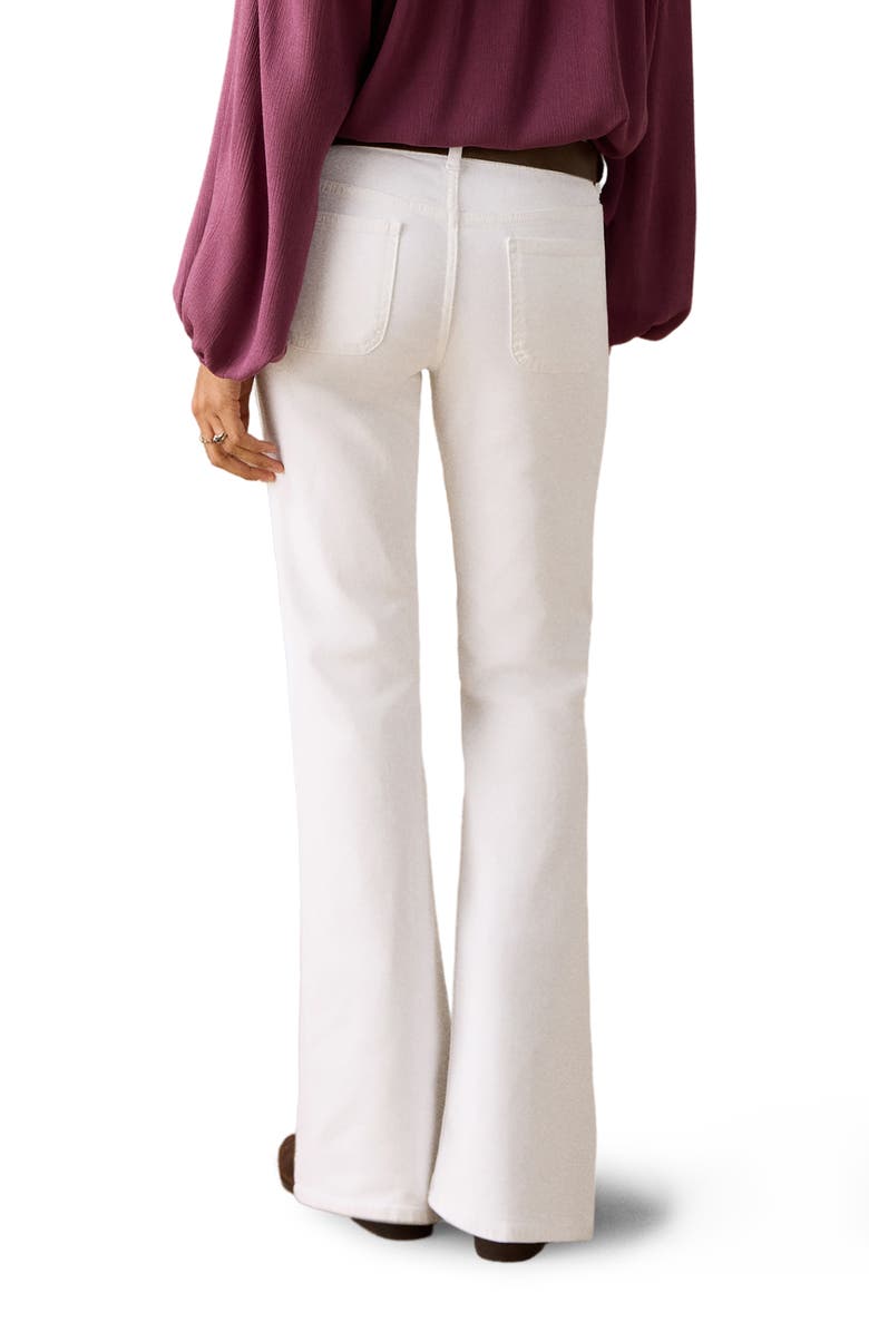 MANGO TEEN Studded Patch Pocket Flare Jeans, Alternate, color, Off White