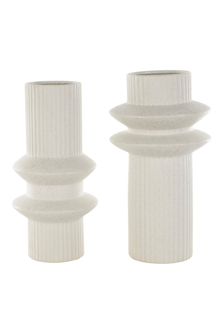 2-Piece Ceramic Vase Set, Main, color, WHITE