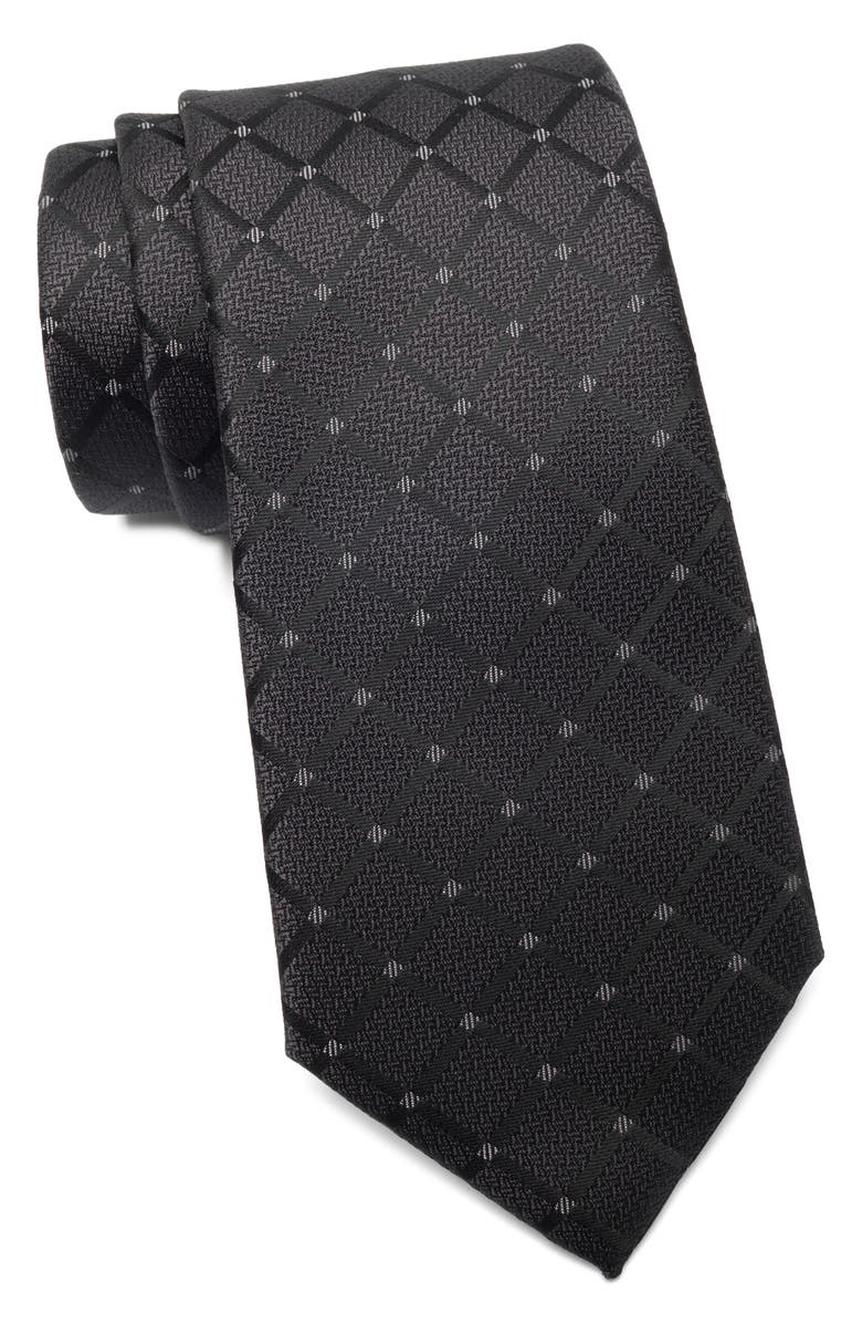 Calvin Klein Vincente Grid Tie, Main, color, Black
