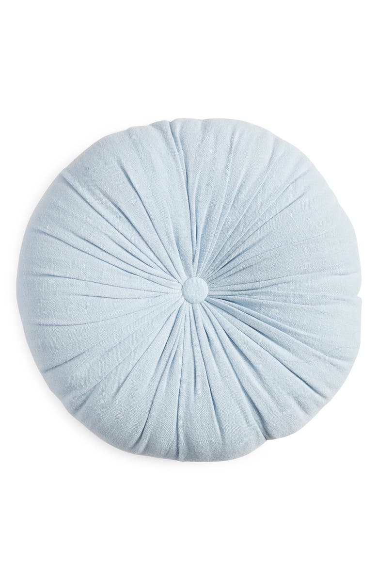 Nordstrom Washed Linen Accent Pillow, Alternate, color, Blue Subdued
