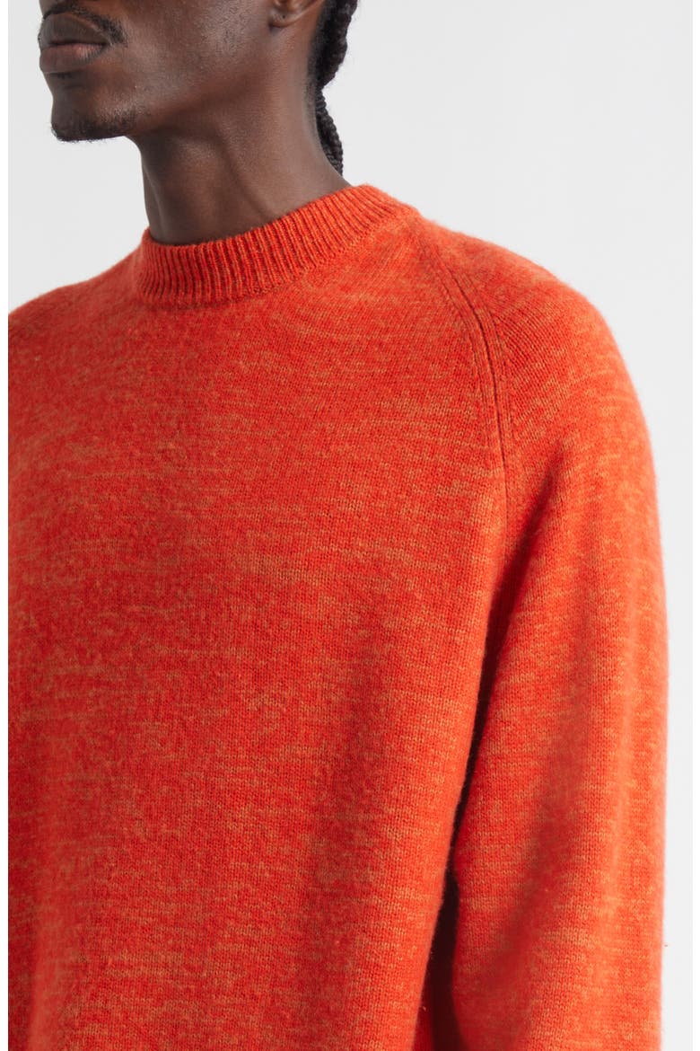 Big Cashmere & Wool Crewneck Sweater, Alternate, color, RED / ORANGE