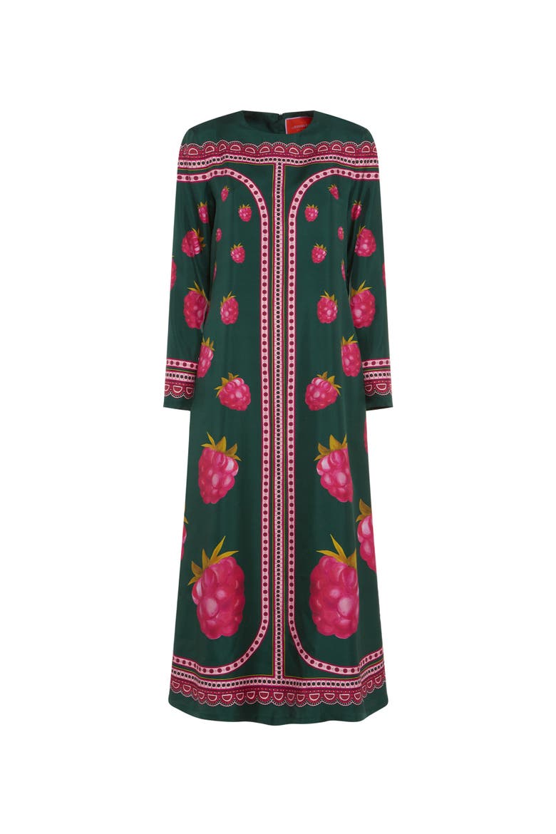 Long Sleeve Swing Dress, Alternate, color, Lamponi Placée Emerald