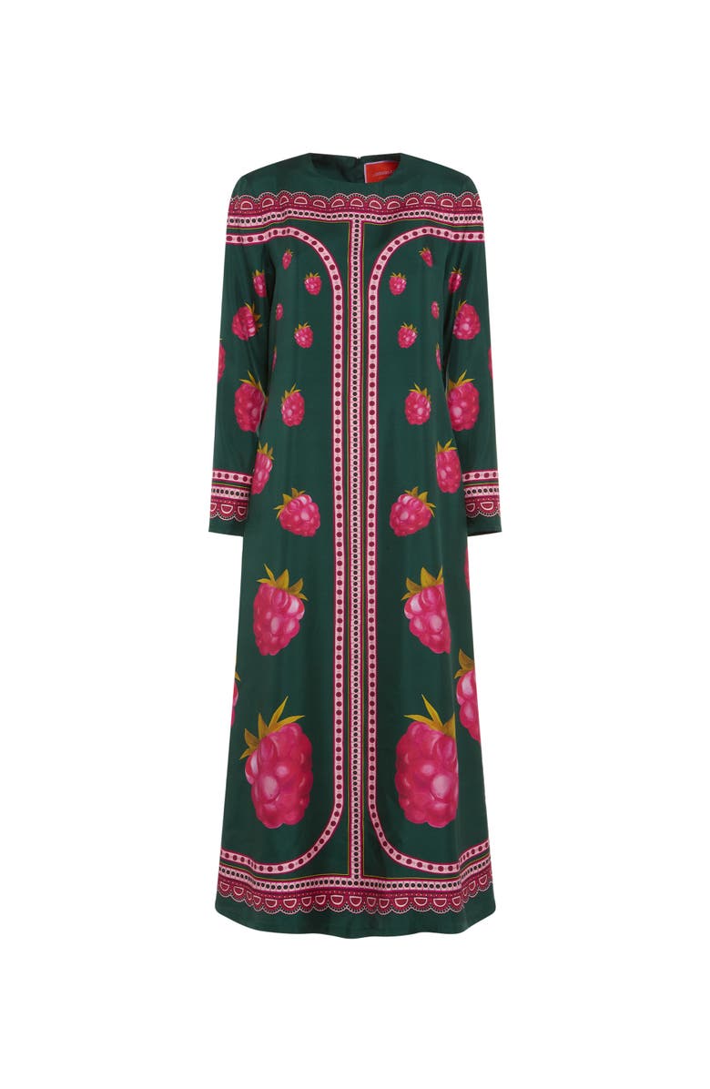 La DoubleJ Long Sleeve Swing Dress, Alternate, color, Lamponi Placée Emerald