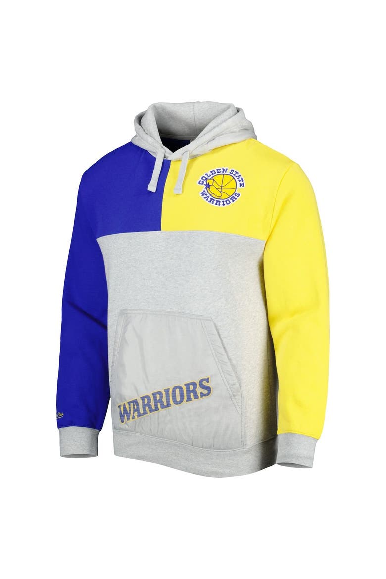 Men's Mitchell & Ness  Heather Gray Golden State Warriors Tie-Breaker Pullover Hoodie, Alternate, color, Heather Gray