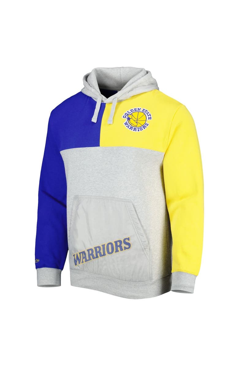 Mitchell & Ness Men's Mitchell & Ness  Heather Gray Golden State Warriors Tie-Breaker Pullover Hoodie, Alternate, color, Heather Gray