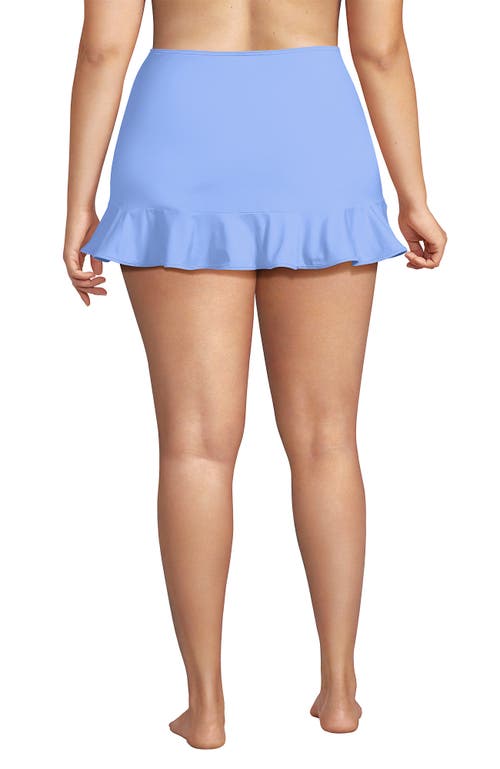 Lands' End Plus Size Ruffle Hem Mini Swim Skirt In Blue
