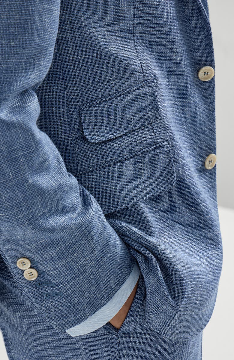 Brunello Cucinelli Hopsack deconstructed blazer, Alternate, color, Denim