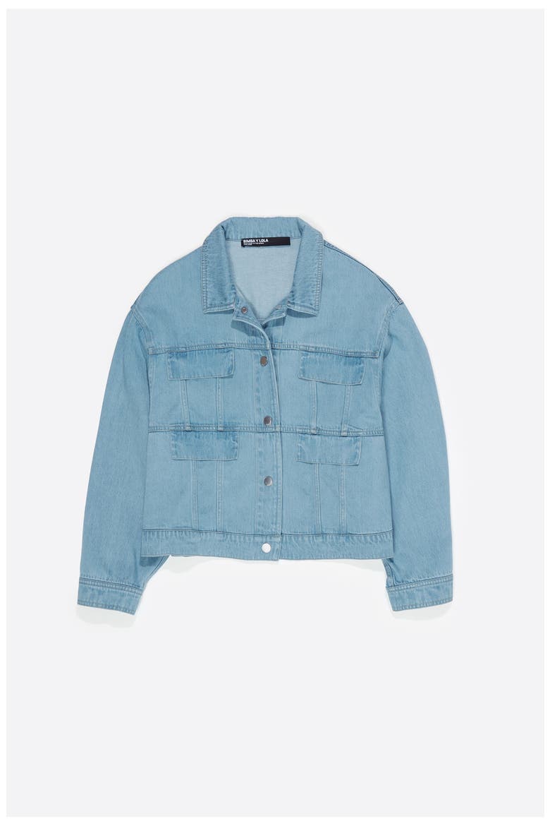 Fluid Boxy Denim Jacket, Alternate, color, LIGHT DENIM BLUE