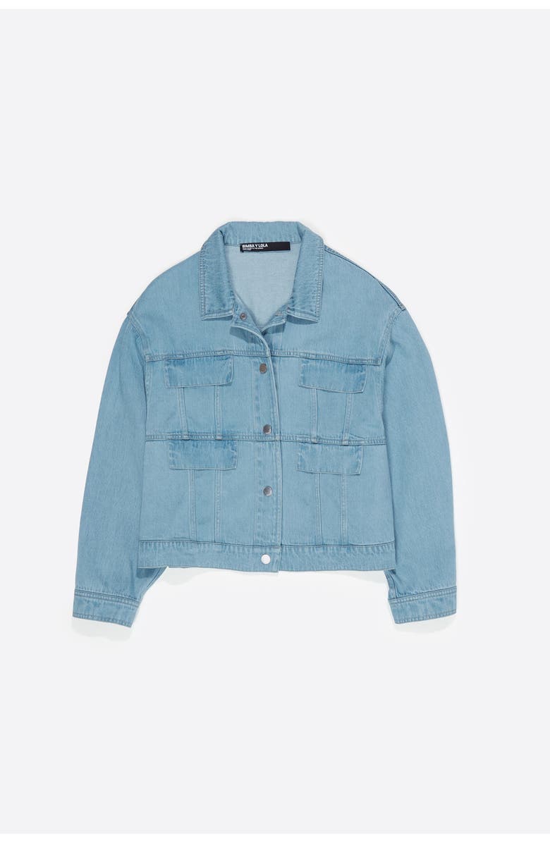 Bimba y Lola Fluid Boxy Denim Jacket, Alternate, color, Light Denim Blue