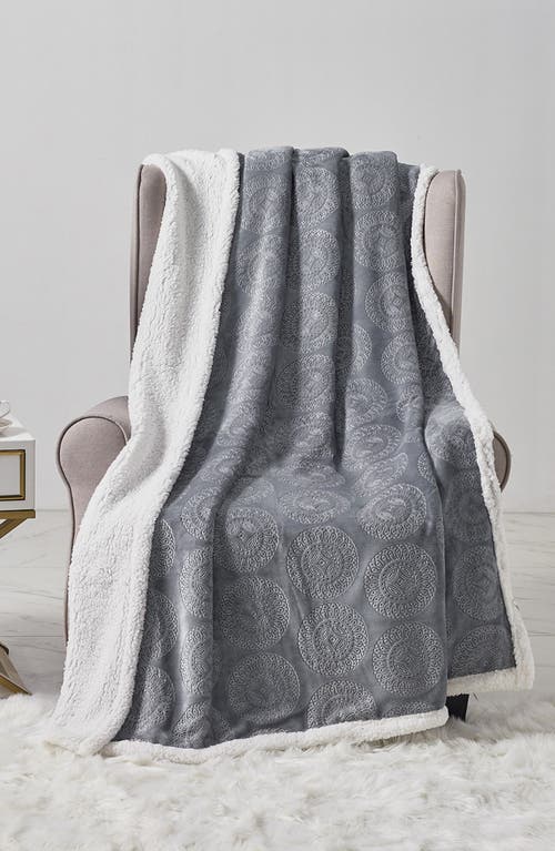 Luxury Home Embossed Caesar Faux Shearling Throw Blanket