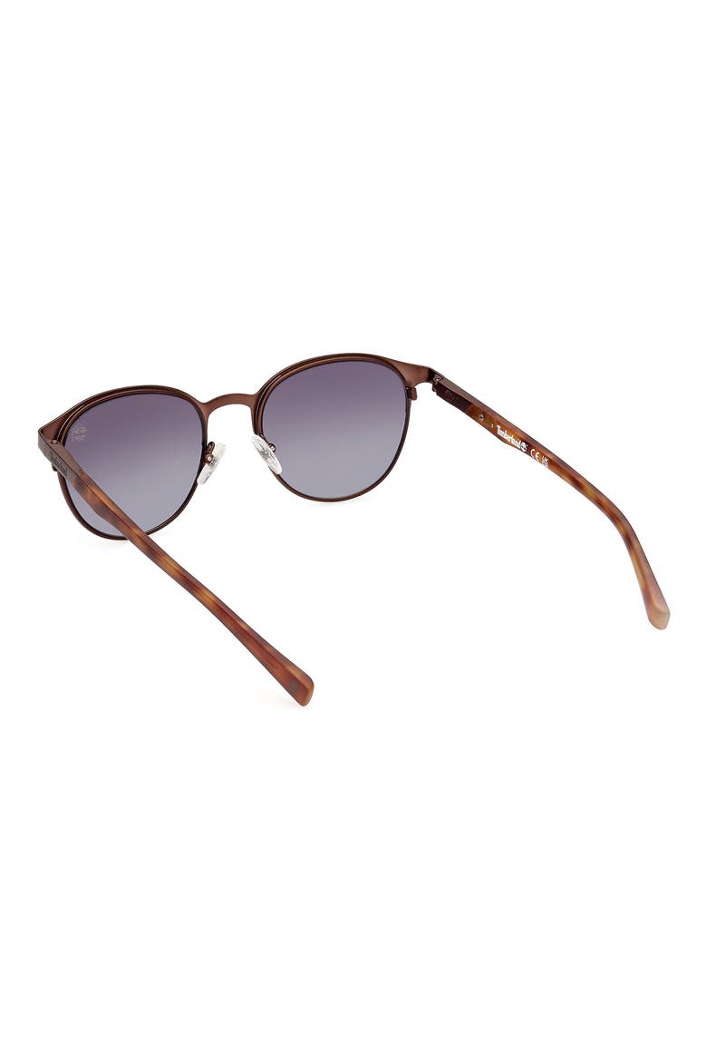 53mm Polarized Round Sunglasses, Alternate, color, MATTE DARK BROWN / SMOKE