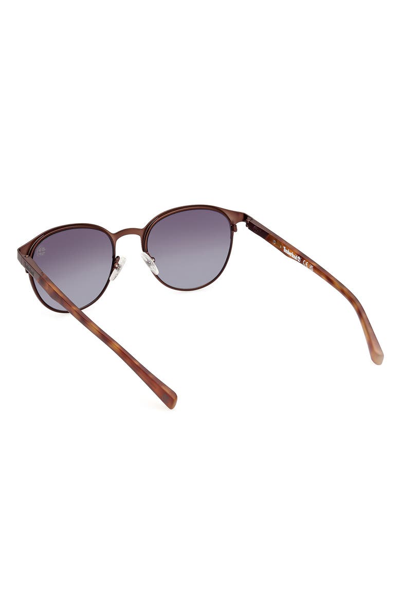 Timberland 53mm Polarized Round Sunglasses, Alternate, color,