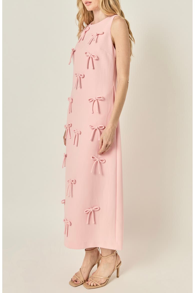 Bow Embellished Sleeveless A-Line Dress, Alternate, color, PINK