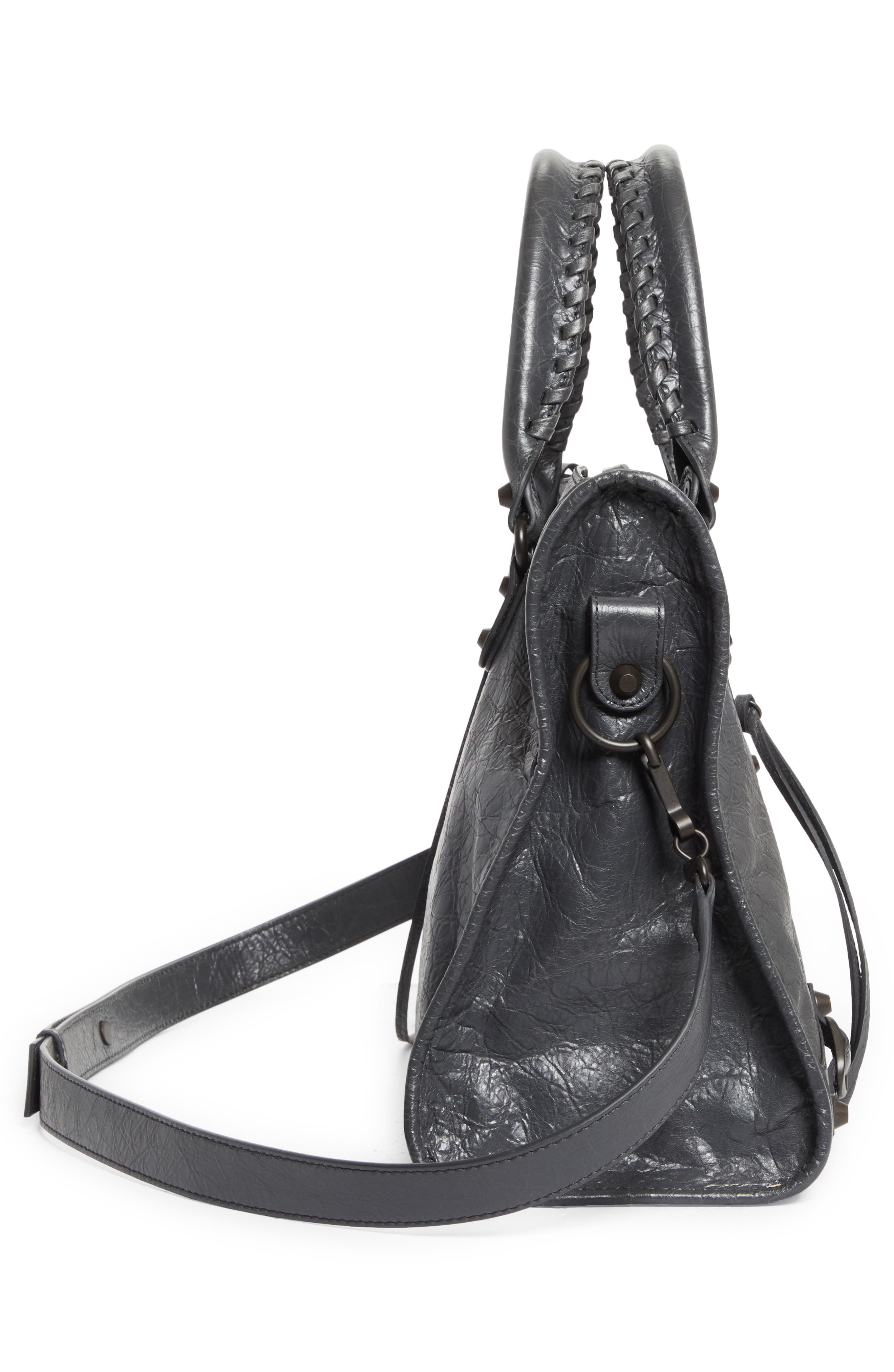 Balenciaga Medium Le City Leather Satchel, Alternate, color, 1251 Volcanic Rock