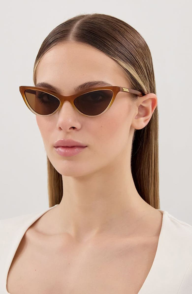 Bottega Veneta 56mm Cat Eye Sunglasses, Alternate, color, Brown