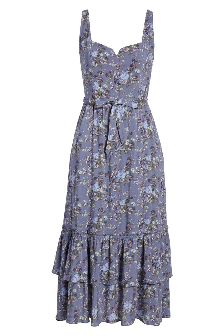 Michelada Floral Print Midi Dress, Alternate, color, NAVY MLTI