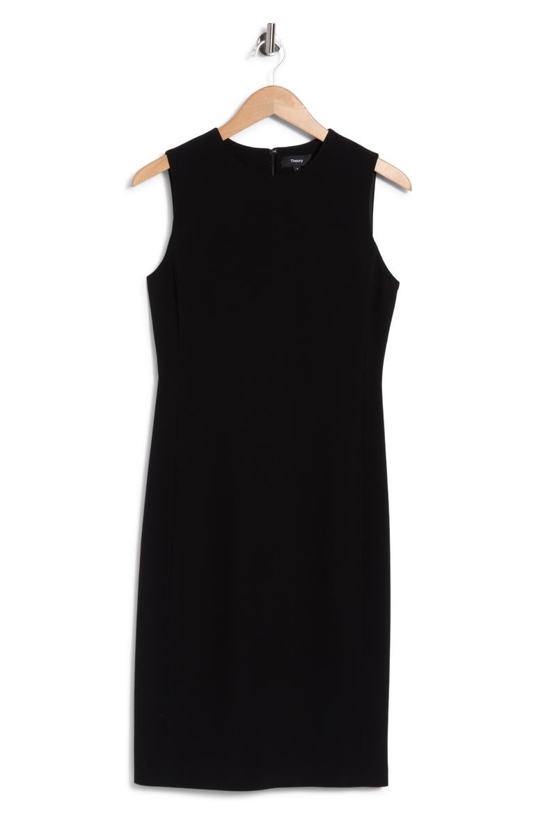 Eano Sleeveless Crepe Shift Dress, Main, color, BLACK