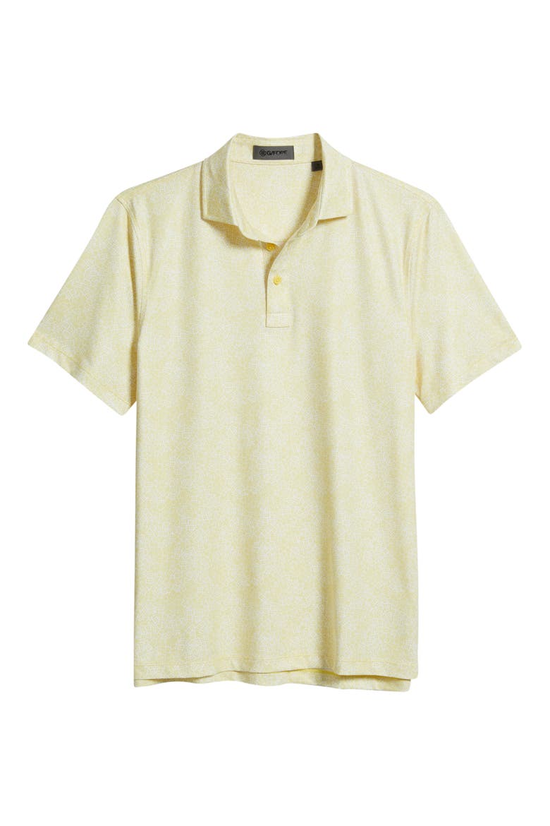 Hydrangea Print Tech Jersey UPF 50+ Golf Polo, Alternate, color, CANARY