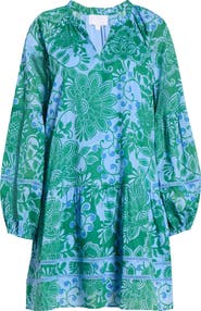 SUGARLIPS Briza Medallion Print Long Sleeve Minidress