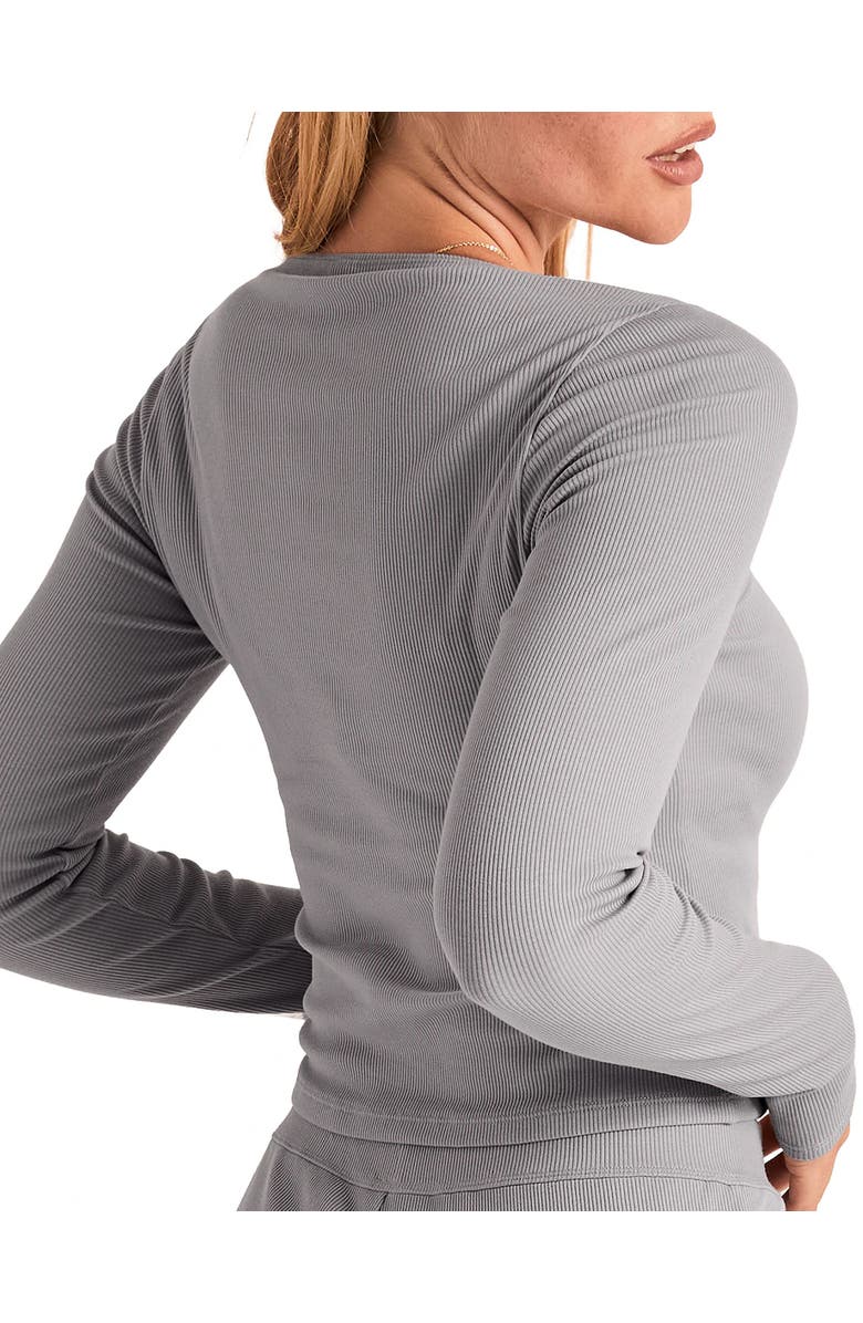 Adore Me Rib Long Sleeve Shirt, Alternate, color, 