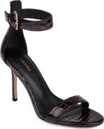 L'AGENCE Gisele VIII Croc Embossed Leather Sandal