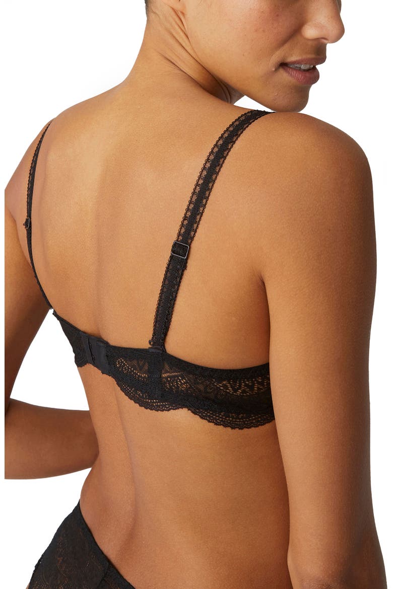 Karma Underwire Lace Demi Bra, Alternate, color, BLACK