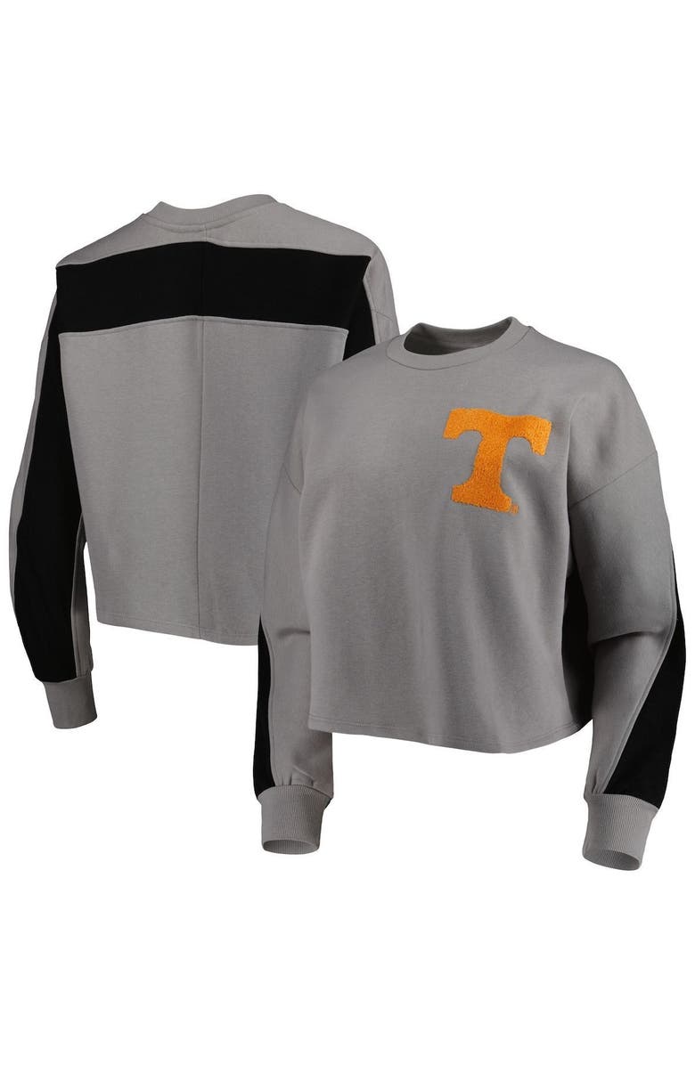 GAMEDAY COUTURE Women's Gameday Couture Gray Tennessee Volunteers Back To Reality Colorblock Pullover Sweatshirt, Main, color,