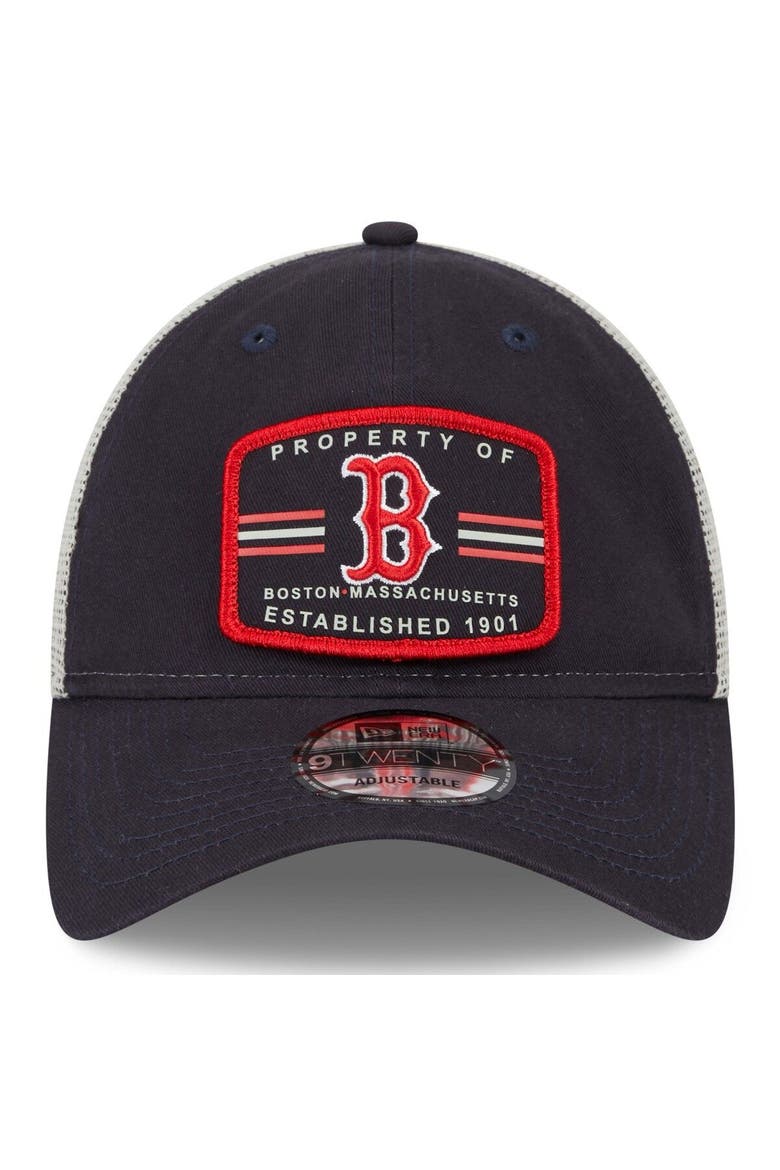 Men's New Era Navy Boston Red Sox Property Trucker 9TWENTY Snapback Hat, Alternate, color, Navy