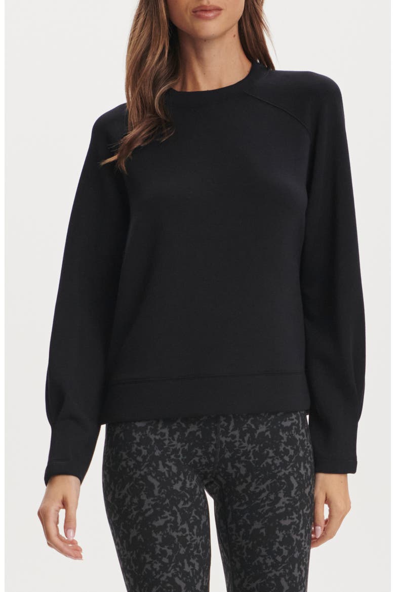 Zosia Midlayer Crewneck Sweatshirt, Main, color, BLACK